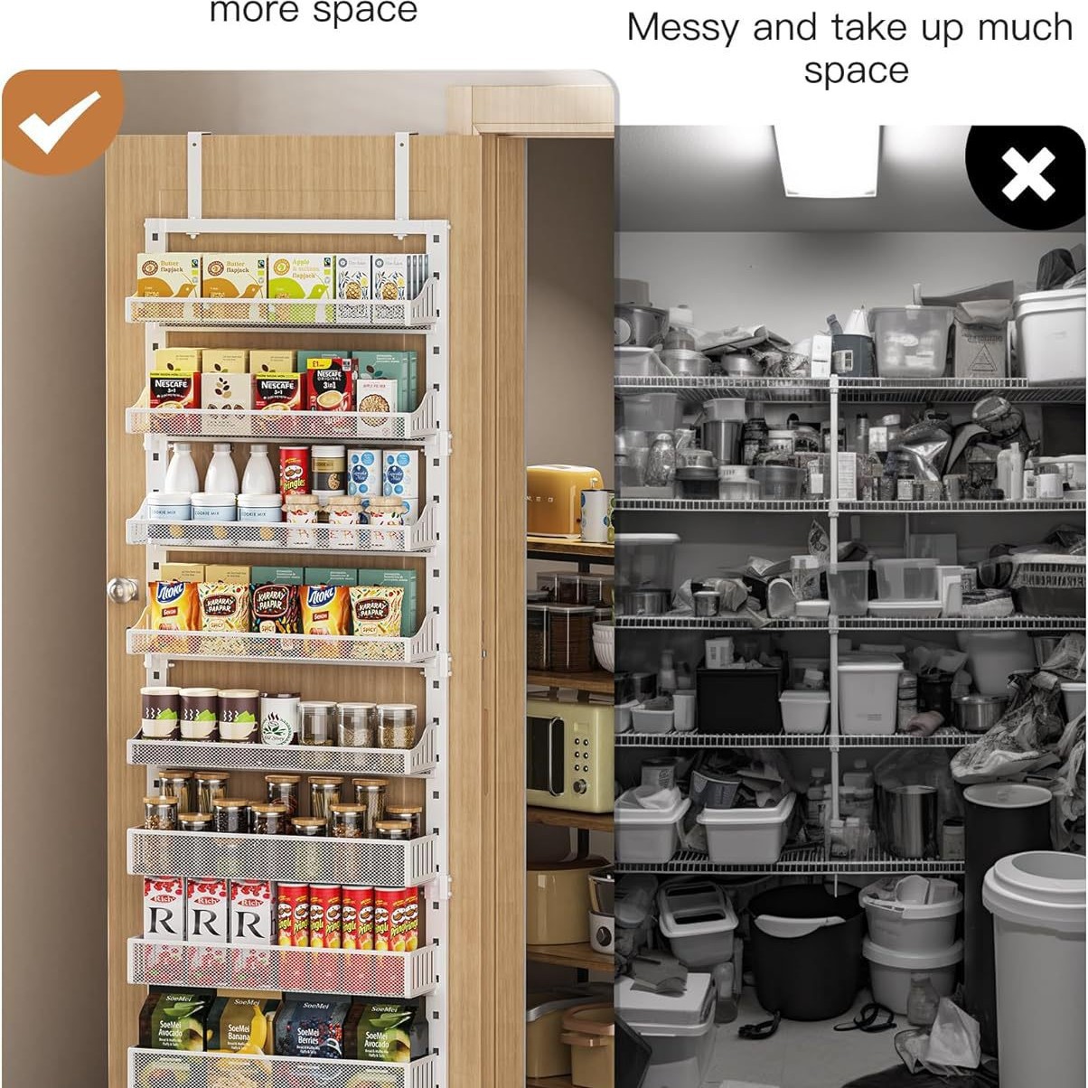 Over Door Pantry Organizer Sev - Black Food Or Snacks ulasan dan harga