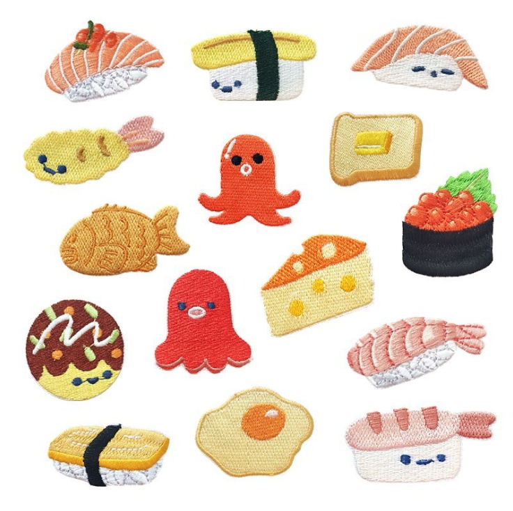 10 Pcs Embroidery Patch Popula - Food Snacks Pictures ulasan dan harga